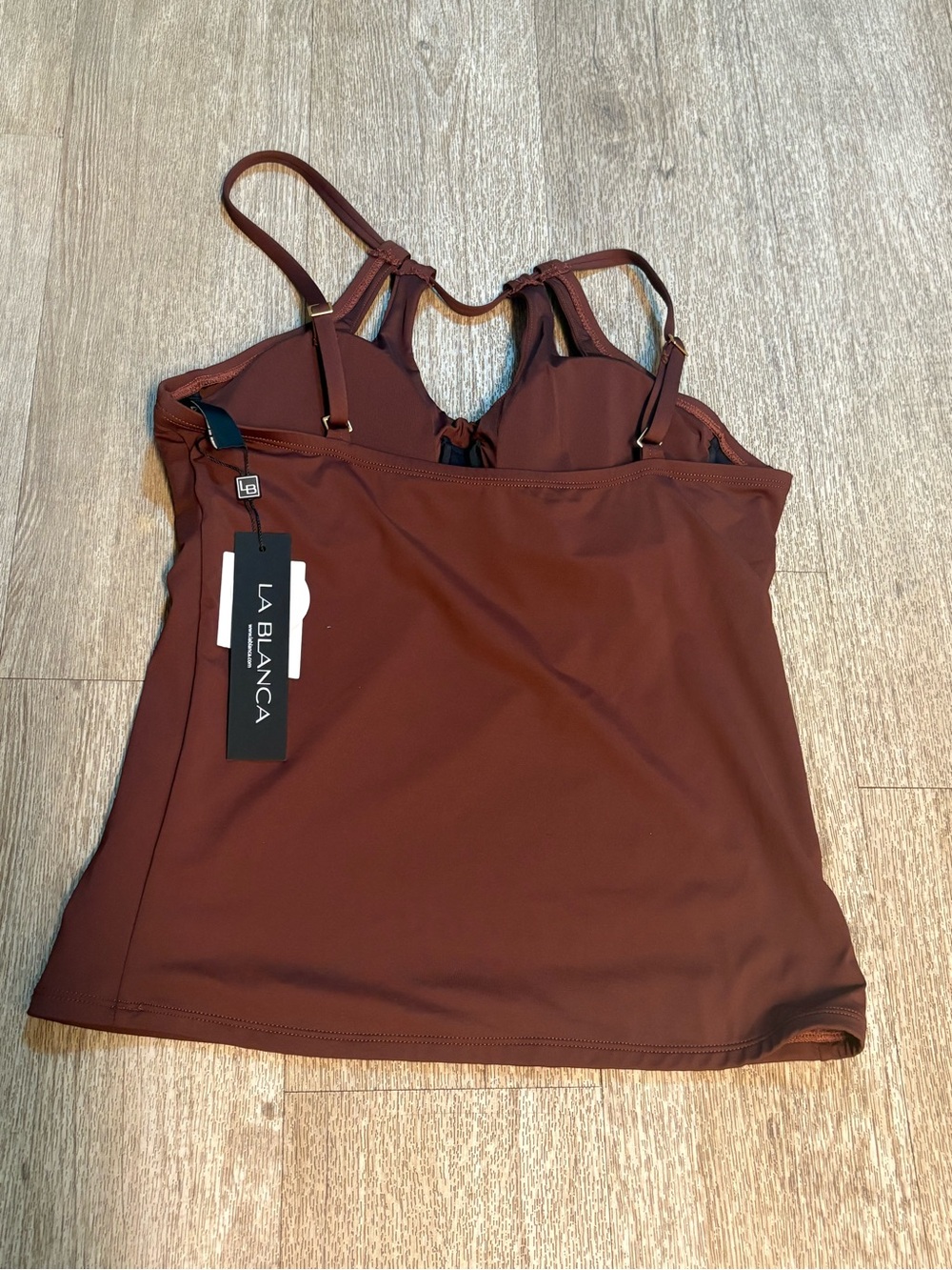 LA BLANCA BROWN JAVA TANKINI SIZE 8 - Picture 3 of 6